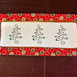 Christmas Casey Lutz Design NWOT Holiday Dots Swirl platter